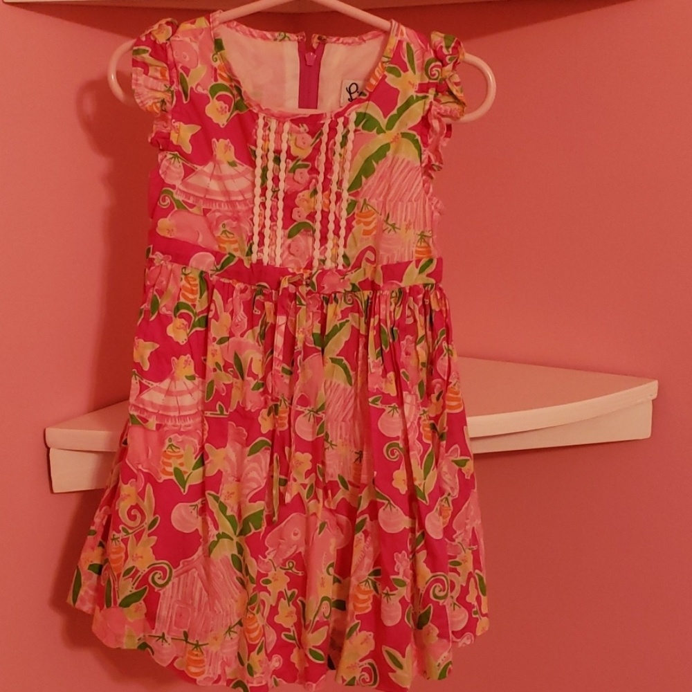 Pink and green Lilly Pulitzer dress with elephants